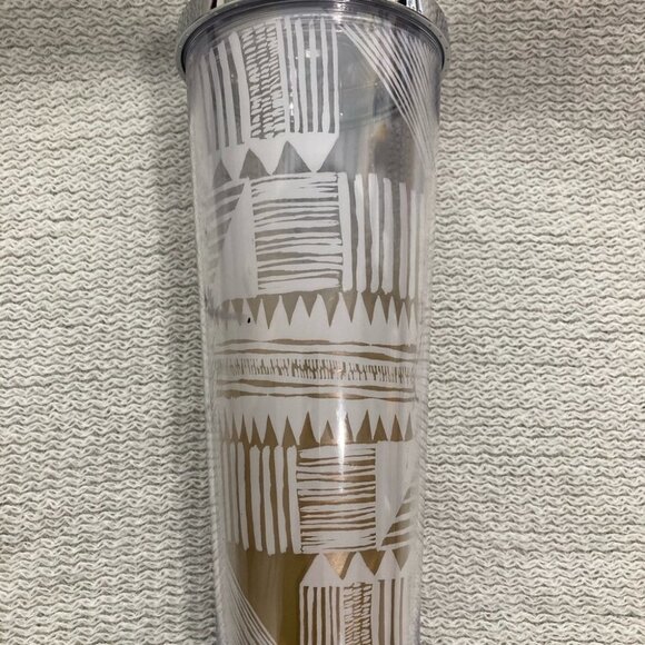 STARBUCKS  Tumbler Tribal Motif Gold White Diamond - Picture 2 of 4